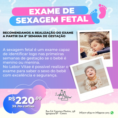 Exame de Sexagem Fetal no Lavoisier de Santo André-SP: Minha